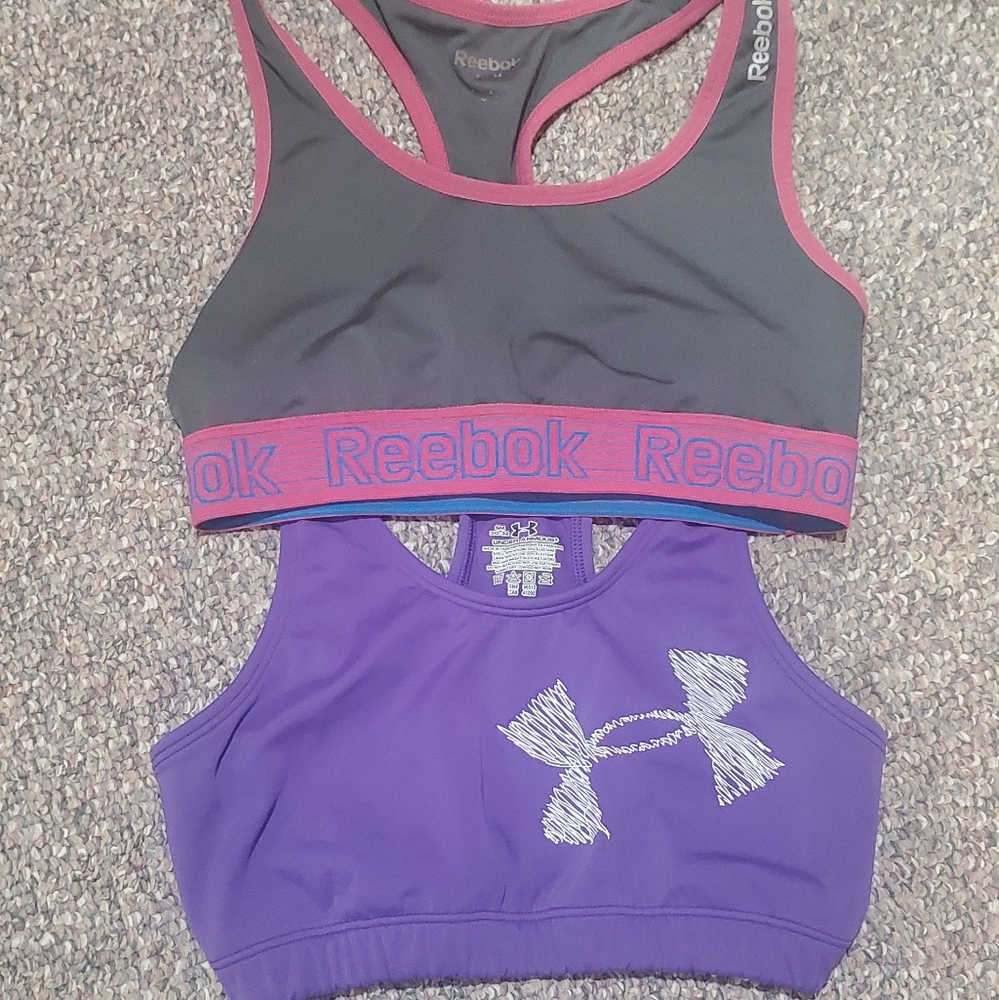 Sports bras. Under Armor & Reebok
